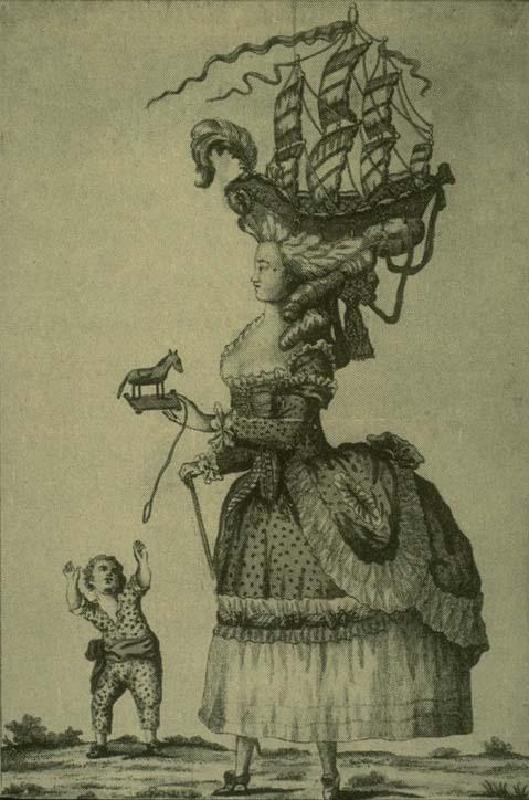 romantic era satirical print on hairstyles