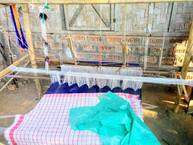 Traditional Loom in the front entrance of all Mishing tribe homes, Assam