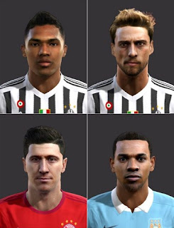 Faces, Alex Sandro, Marchisio, Lewandowski, Fernandinho, 2016 Pes 2013