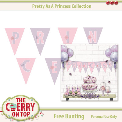  free Princess bunting from The Cherry On Top