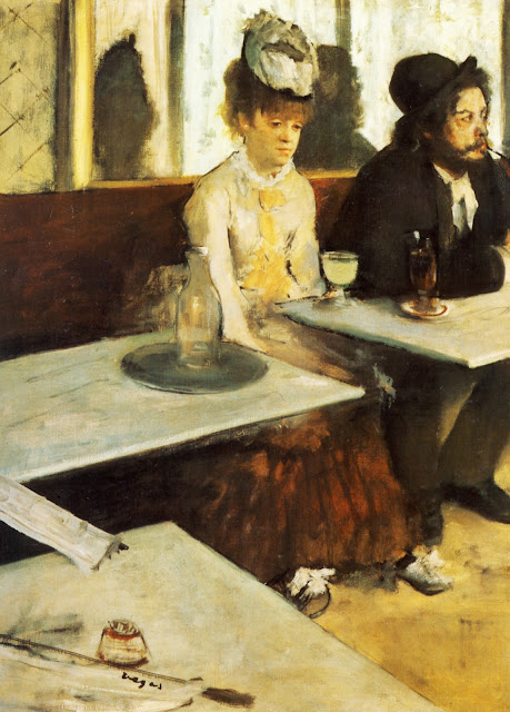 the absinthe drinker, edgar degas,painting