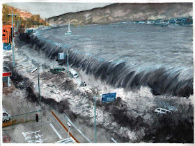 imagen de maremoto en japon