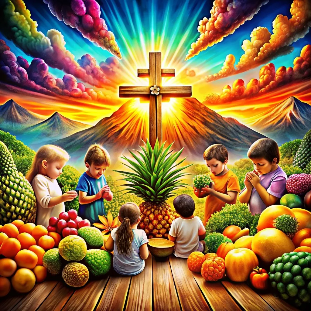  imagen de niños rezando en el dia de la cruz 