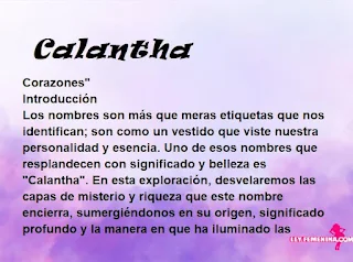 significado del nombre Calantha