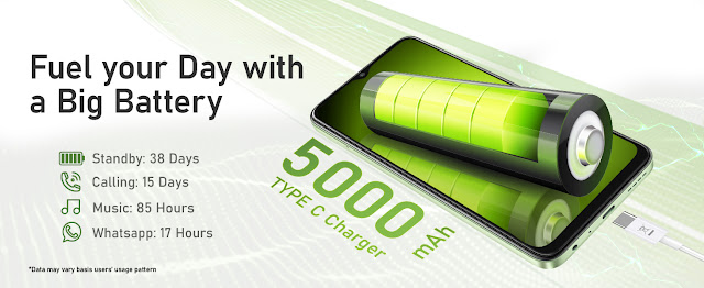 itel P55 5G Smartphone battery