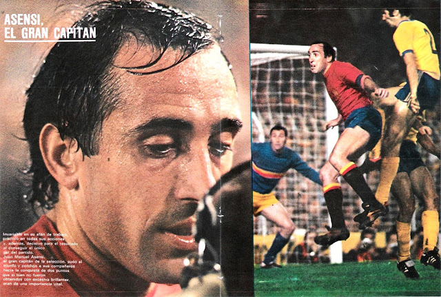 Asensi fue el autor del gol español. SELECCIÓN DE ESPAÑA 1 SELECCIÓN DE RUMANÍA 0. 15/11/1978. VI Copa de Europa de Selecciones Nacionales Italia 1980, fase de clasificación, Grupo III. Valencia, España, estadio Luis Casanova.