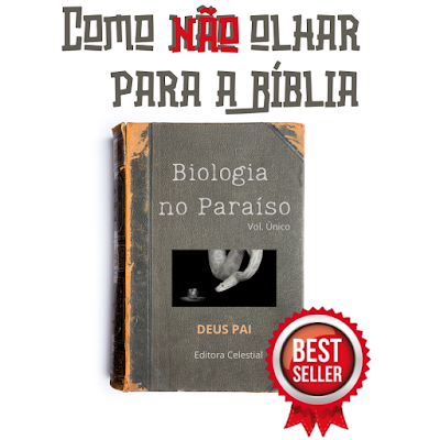 capa de livro com os dizeres biologia no paraíso, autor: Deus, editora celestial. Selo de best seller.