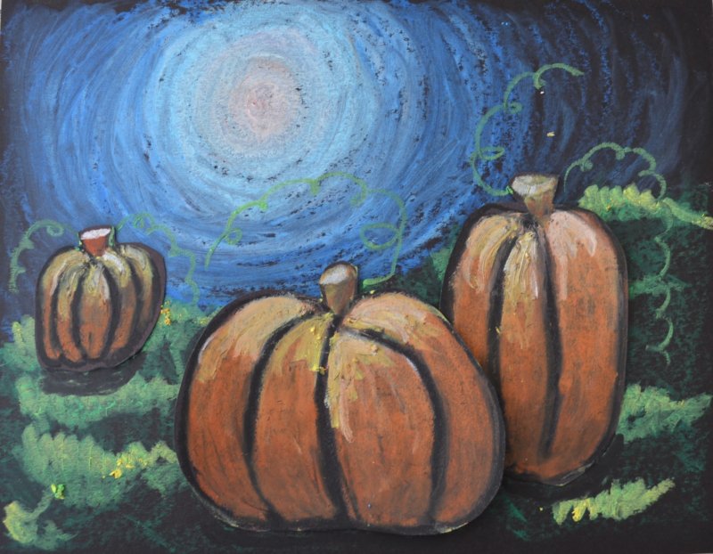 lessons middle school drawing for art Lines: Fine Moonlit Pumpkins