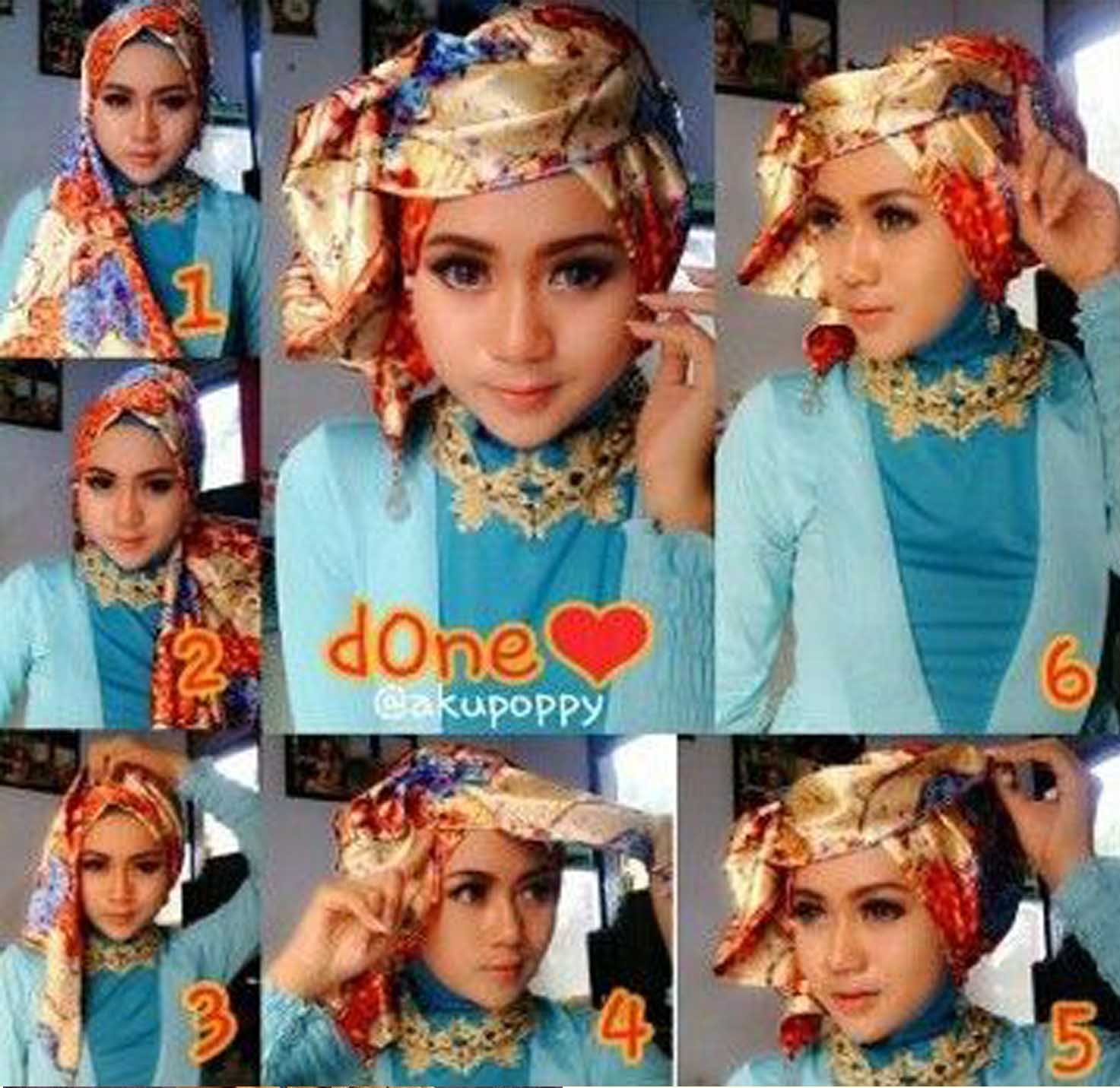 Tutorial Hijab Pesta Segi Empat 2 Warna Tutorial Hijab Paling