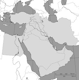 middle east blank map