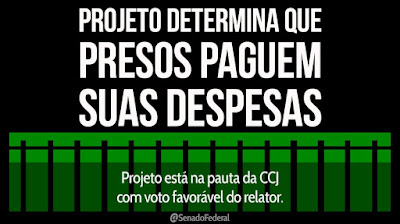 Resultado de imagem para Projeto obriga presos a arcar com custos na cadeia!!!