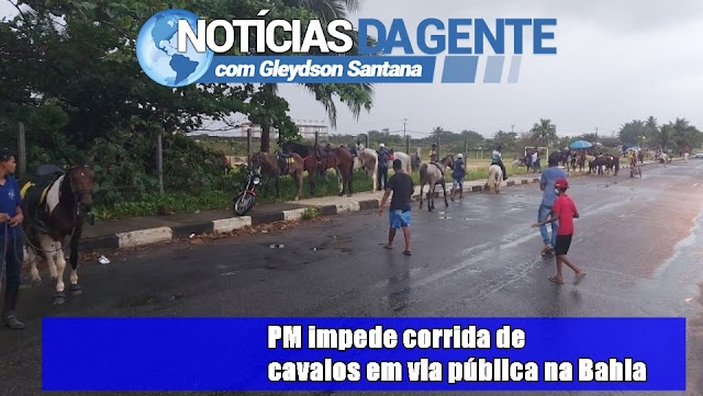 PM impede corrida de cavalos em via pública na Bahia