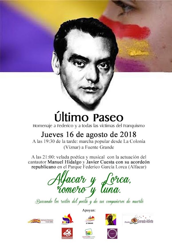 Asociaciones memorialistas recordarán "el último paseo" de Federico entre Víznar y Alfacar