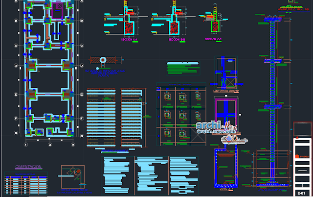 Housing three plateau in AutoCAD 