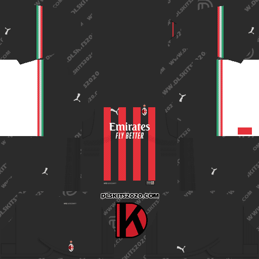Ac Milan Kits 2022-2023 in Serie A For Puma - Kit Dream League Soccer 2019 (Home)