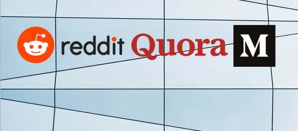 Quora, Reddit, Medium logo