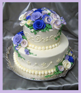 Wedding Cakes Round Blue Roses