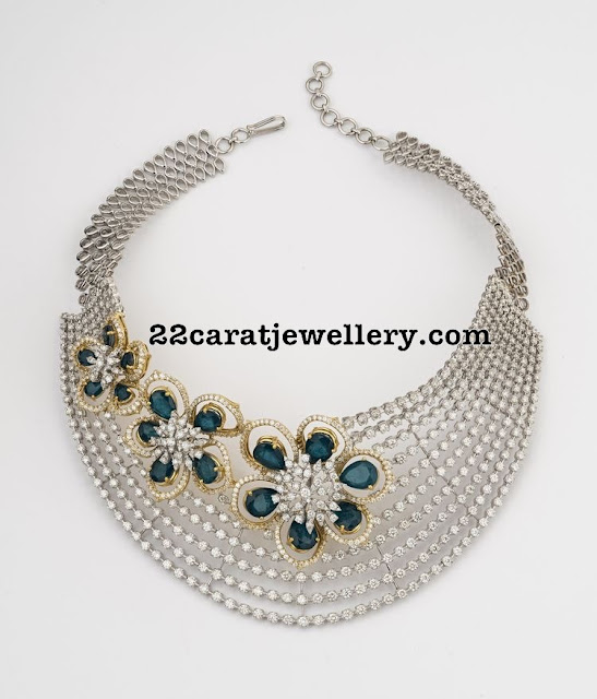 Heavy Diamond Choker with Floral Motifs