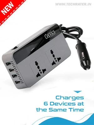 6-in-1 Inverter Car Charger for Mobile & Laptop