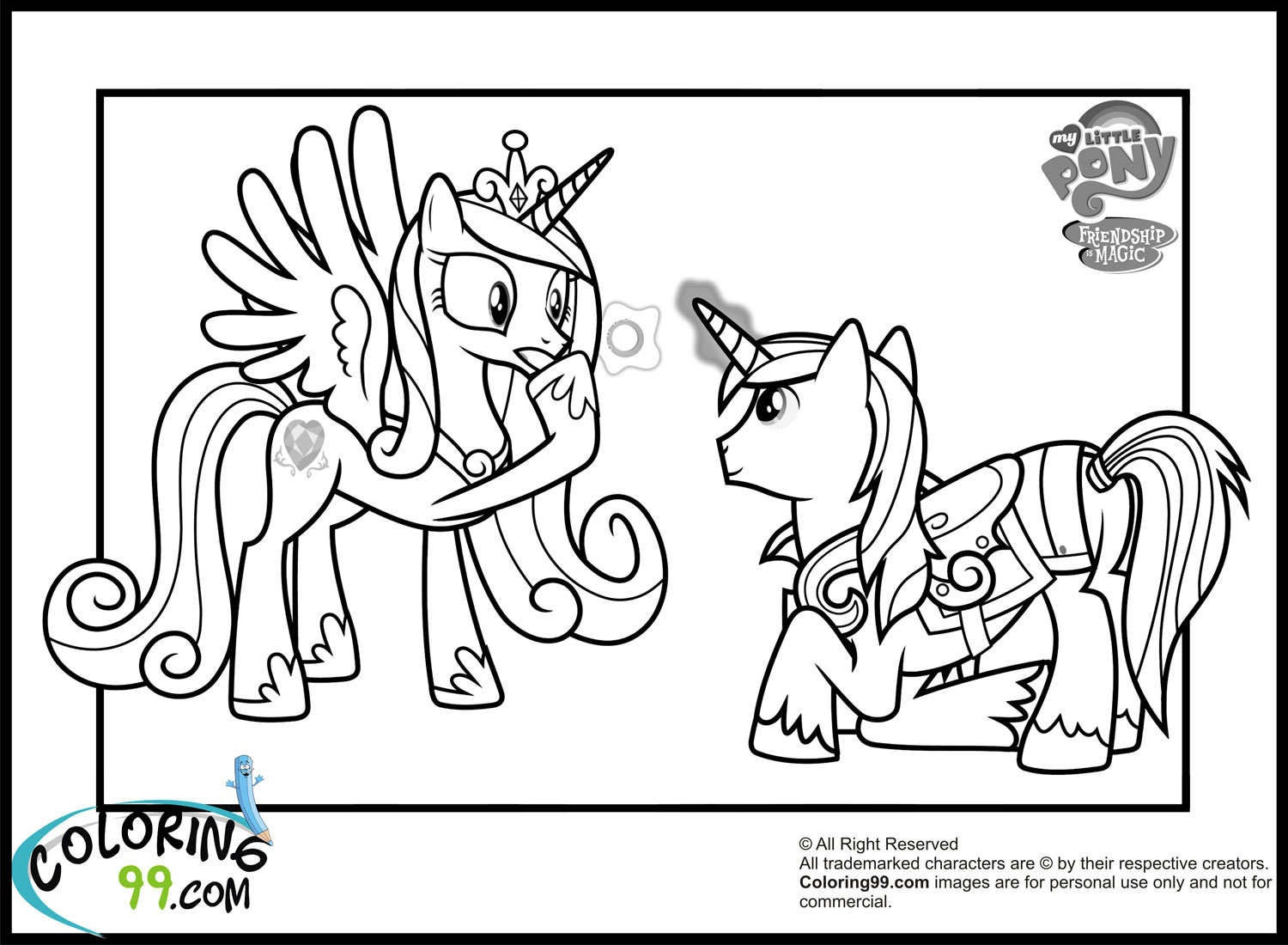 My Little Pony Royal Wedding Coloring Pages