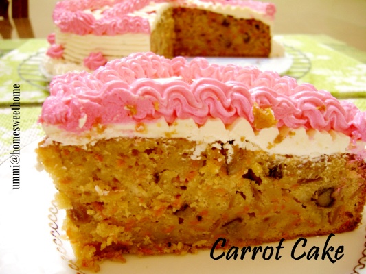 resepi moist carrot cake