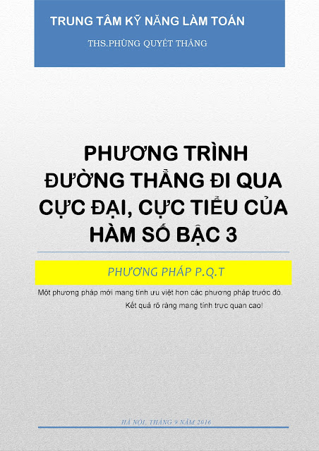 [Tomtatkienthuc.com] - Viết nhanh phương trình đường thẳng qua các điểm cực trị của hàm số bậc 3 - Phùng Quyết Thắng