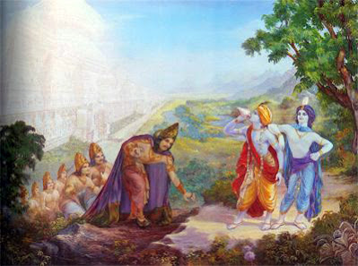 Krishna and Balarama summons Yama