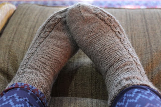 straight needles, two needle socks