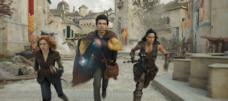 Sophia Lillis plays Doric, Justice Smith plays Simon and Michelle Rodriguez plays Holga in Dungeons & Dragons: Honor Among Thieves from Paramount Pictures and eOne.