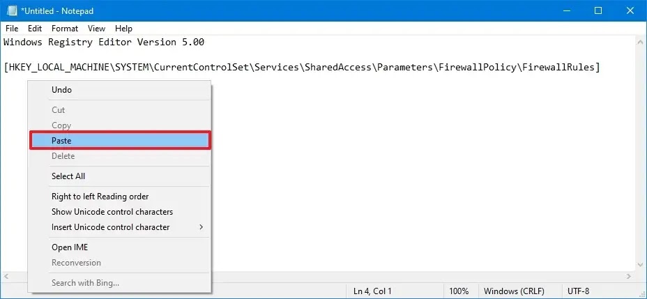 create single firewall rule configuration