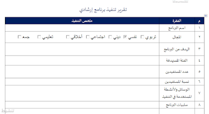 تقرير تنفيذ برنامج ارشادي 