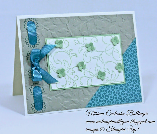 Miriam Castanho Bollinger, #mstampinwithyou, stampin up, demonstrator, pp 244, all occasions card, flower pot dsp, bordering blooms, creative elements, texture boutique machine, spring flowers TIEF, itty bitty shapes punch, su