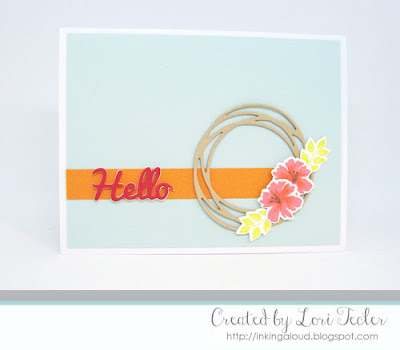 Hibiscus Hello card-designed by Lori Tecler/Inking Aloud-stamps from SugarPea Designs