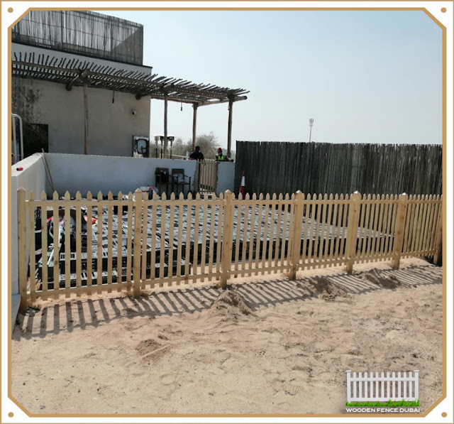 Natural Wood Fence Project in UAE