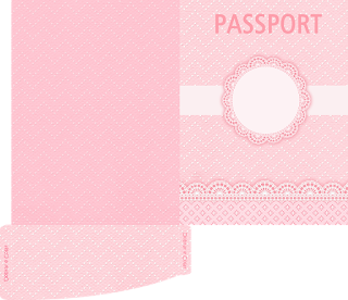 mprimible con forma de Pasaporte de Encaje Rosa.