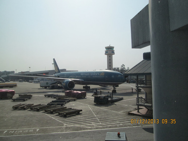 Arrival at Noibai Airport in Hanoi