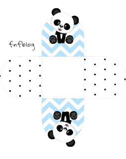 Panda in Light Blue Chevron and Black Polka Dots: Free Printable Boxes.