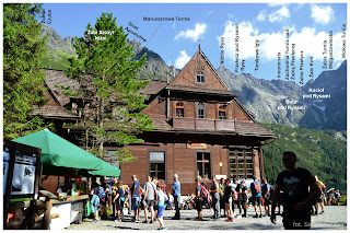 Widok sprzed Schroniska Morskie Oko - Rysy, Mięguszowieckie Szczyty