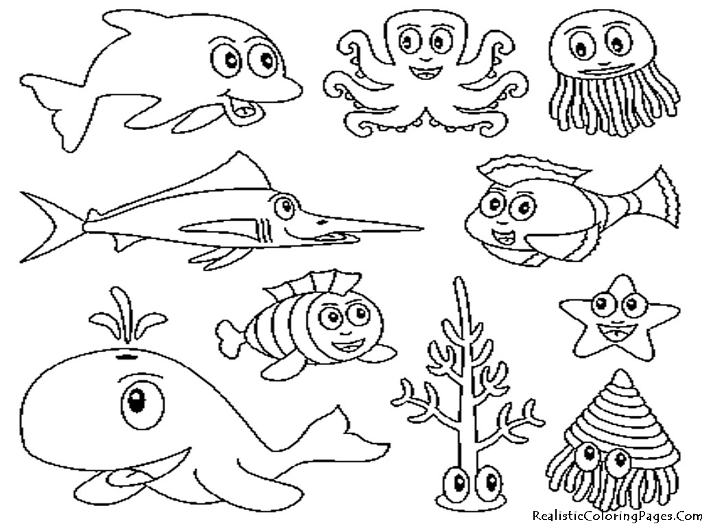 Ocean Animals Coloring Pages  Realistic Coloring Pages