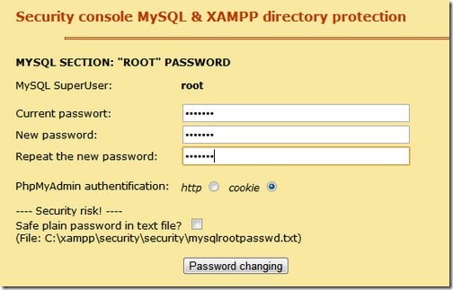 xampppassword
