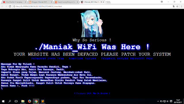 Download Script Deface Milik ./Maniak_WiFi - Pringsewu Cyber Team