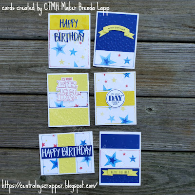 Birthday Cards created with Stencil Pack 1 (6 cards)