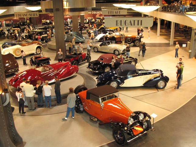 Voisins along with vintage racing cars and modern Bugatti prototypes