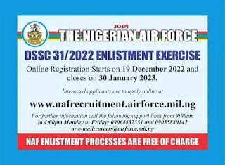 Apply for Nigerian Air Force (NAF) 2022 Enlistment Exercise 