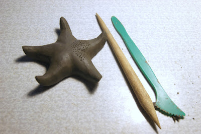 морская звезда, лепка главной формы из глины