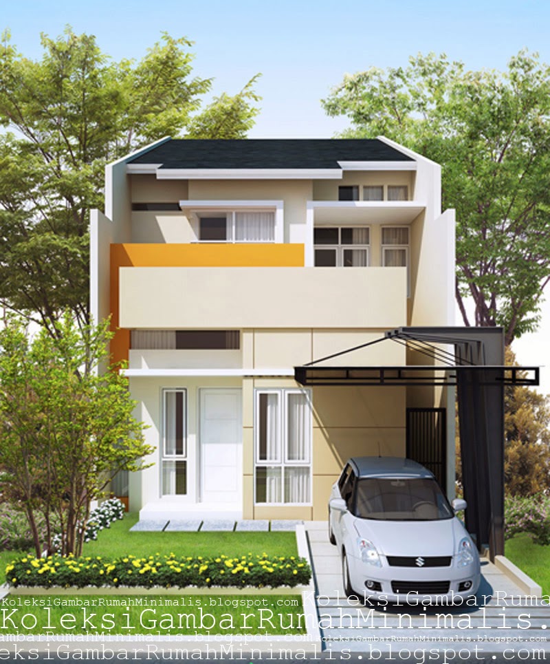 Contoh Desain Rumah  Minimalis Modern 2  Lantai  Tampak Depan 