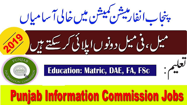 Punjab Information Commission Jobs 2019 Application Form