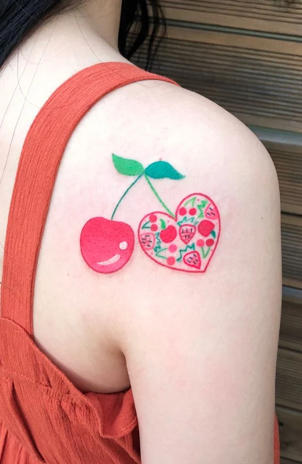 Ideas del tatuaje del corazón de Kawaii