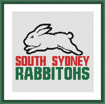 South Sydney Rabbitohs cross stitch pattern