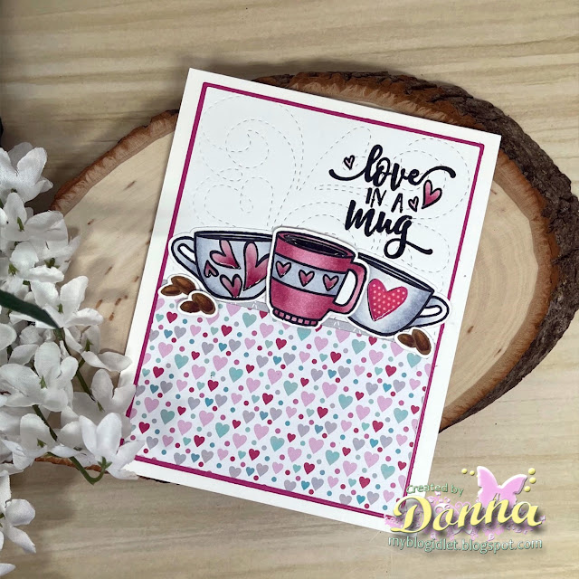 Sweet n' Sassy Stamps, Latte Love Stamp Set, Coffee Lovers, Coffee, Love, Stitched Sweet Swirls Card Panel